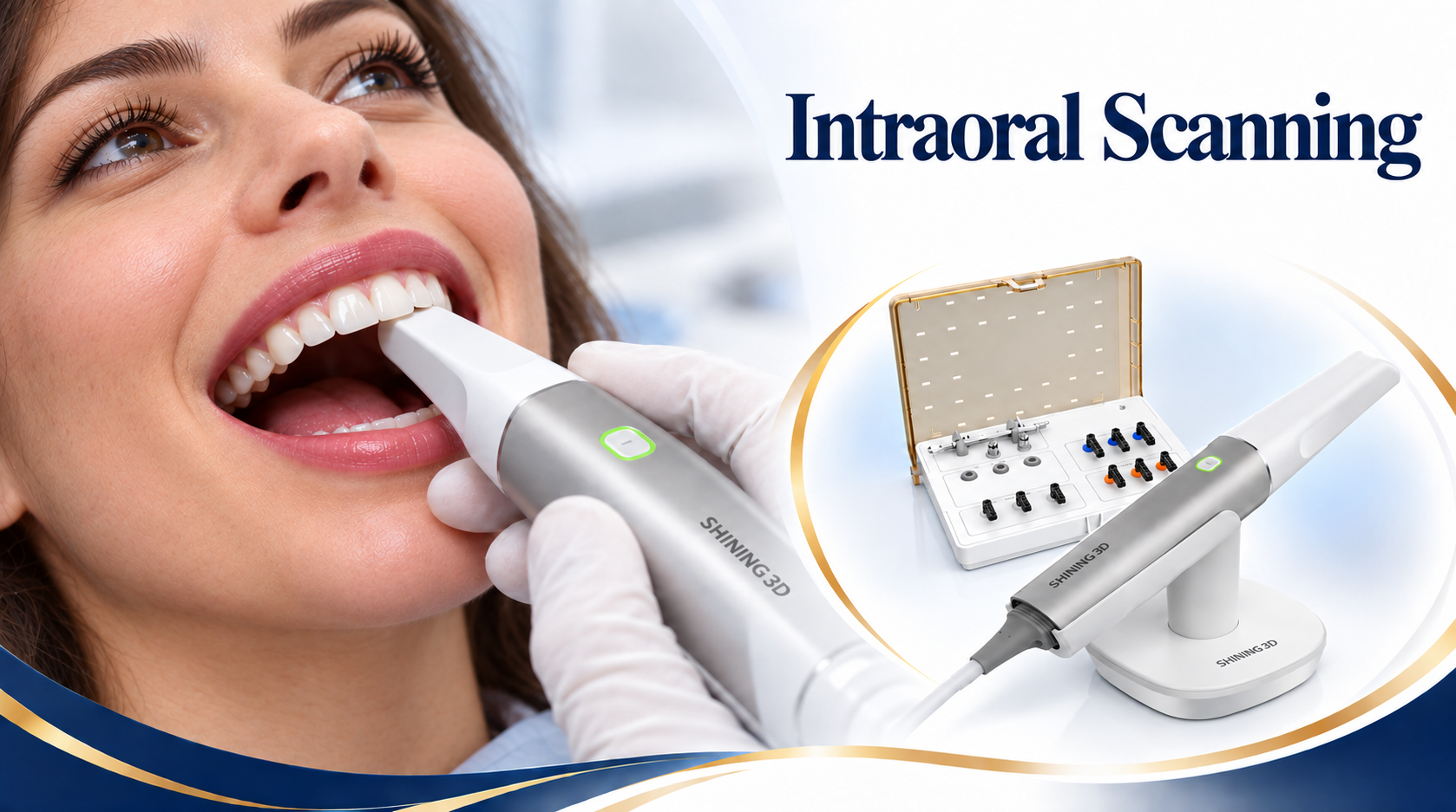 A patient receiving an intraoral digital scan.